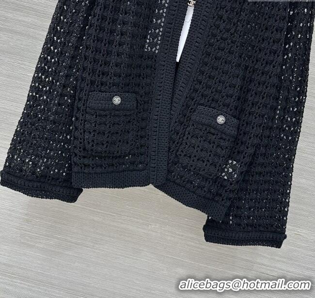 Buy Fashionable Chanel Knit Cardigan CH121822 Black 2025