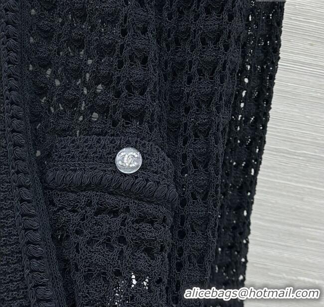 Buy Fashionable Chanel Knit Cardigan CH121822 Black 2025