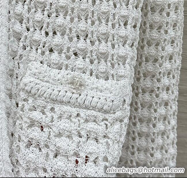 Popular Style Cheap Chanel Knit Cardigan CH121823 White 2025