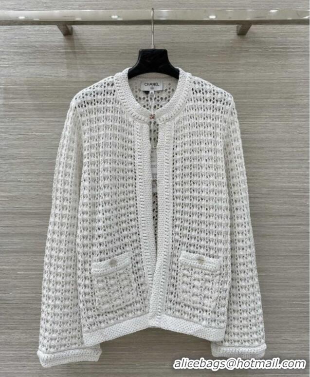 Popular Style Cheap Chanel Knit Cardigan CH121823 White 2025