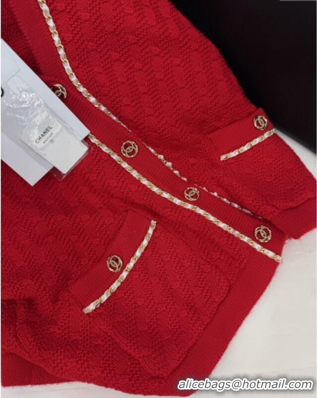 Good Product Discount Chanel Knit Cardigan CH121824 Red 2025