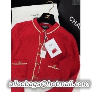 Most Popular Chanel Knit Cardigan CH121825 Red 2025