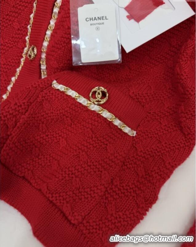 Most Popular Chanel Knit Cardigan CH121825 Red 2025