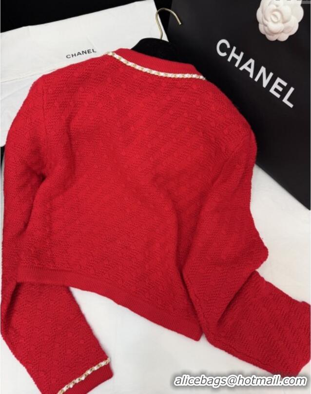 Most Popular Chanel Knit Cardigan CH121825 Red 2025