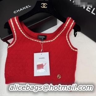 Fashion Discount Chanel Knit Vest CH121827 Red 2025