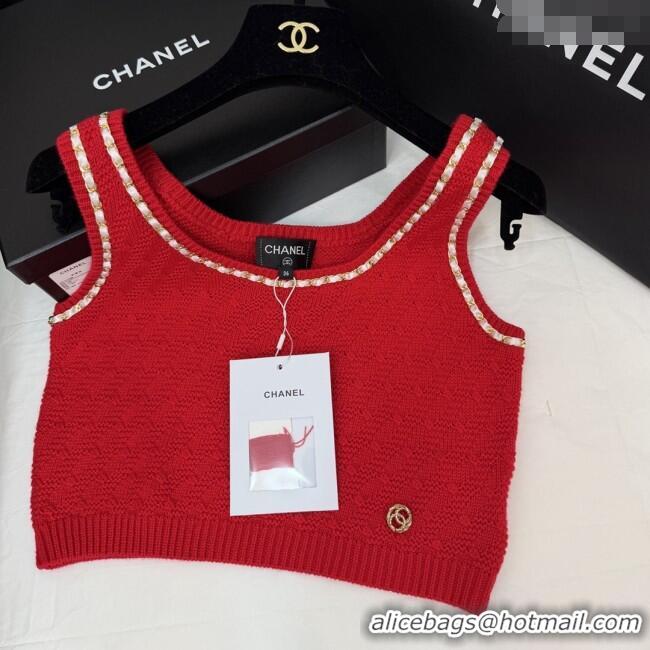 Fashion Discount Chanel Knit Vest CH121827 Red 2025
