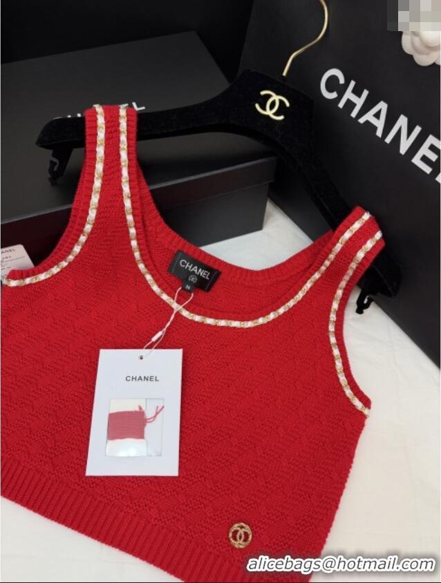 Fashion Discount Chanel Knit Vest CH121827 Red 2025