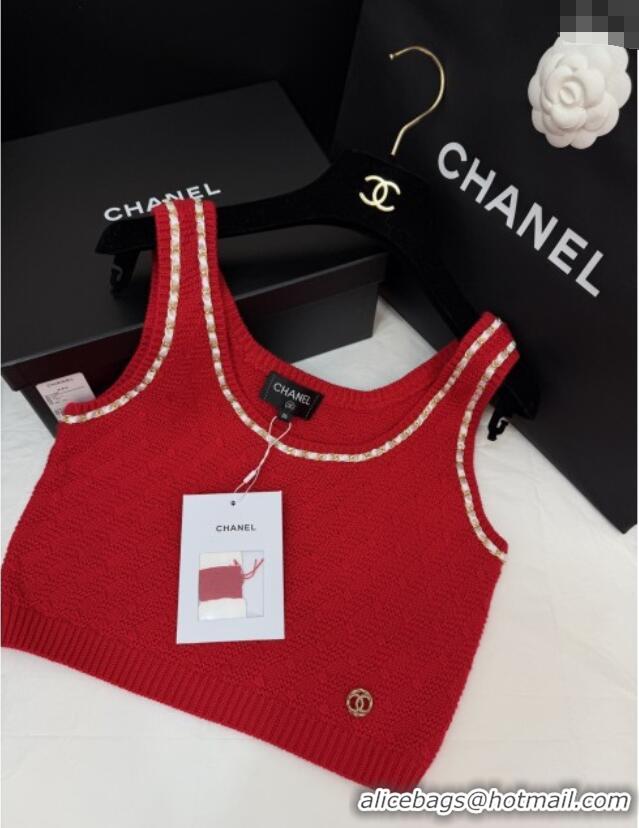 Fashion Discount Chanel Knit Vest CH121827 Red 2025