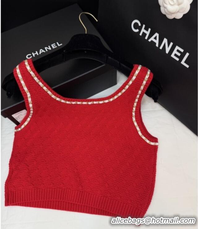 Fashion Discount Chanel Knit Vest CH121827 Red 2025