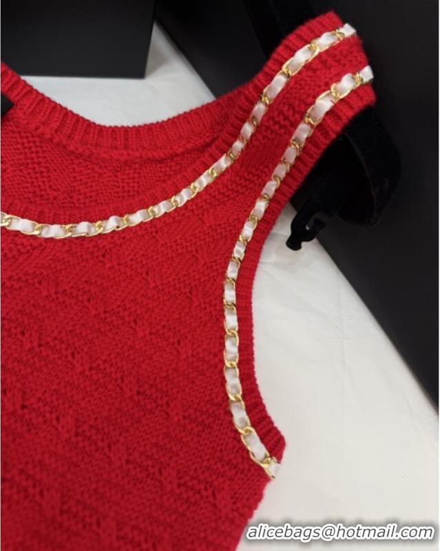 Fashion Discount Chanel Knit Vest CH121827 Red 2025