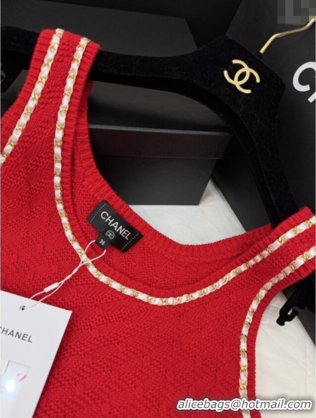 Fashion Discount Chanel Knit Vest CH121827 Red 2025