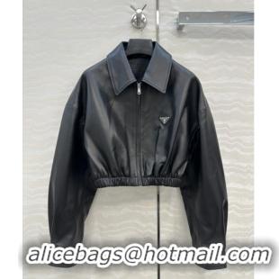 Luxury Discount Prada Lambskin Jacket P121828 Black 2025