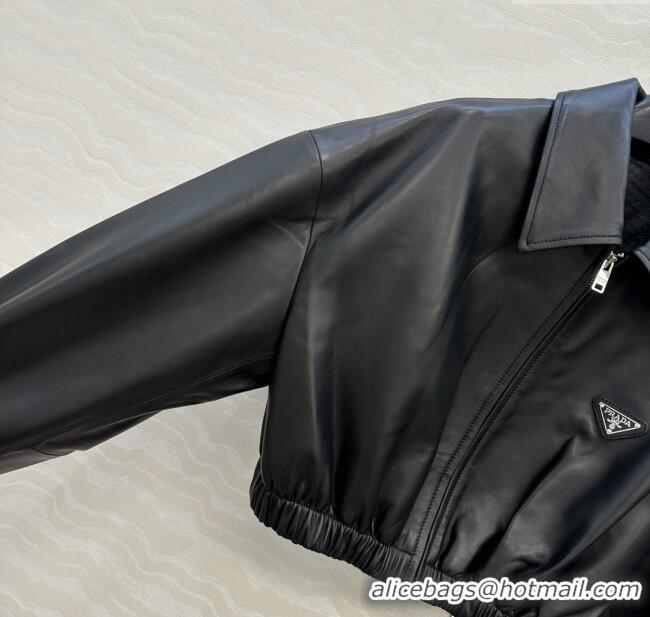 Luxury Discount Prada Lambskin Jacket P121828 Black 2025