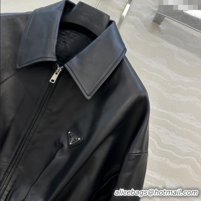 Luxury Discount Prada Lambskin Jacket P121828 Black 2025