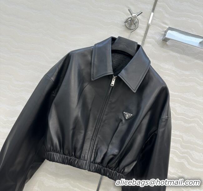 Luxury Discount Prada Lambskin Jacket P121828 Black 2025