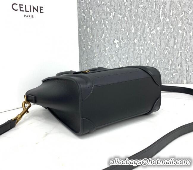 Wholesale Cheap Celine Nano Luggage Bag in Smooth Calfskin 189243 Black