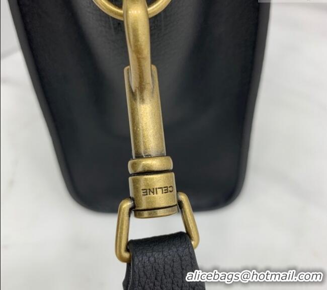 Market Sells Celine Nano Luggage Bag in Grained Calfskin 189243 Black/Gold 2023