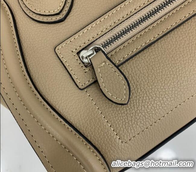 Spot Bulk Celine Nano Luggage Bag in Grained Calfskin 189243 Beige 2023