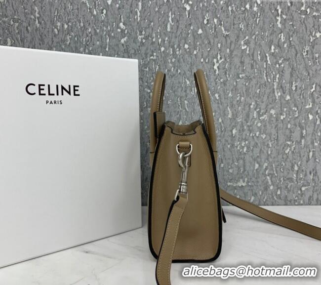 Spot Bulk Celine Nano Luggage Bag in Grained Calfskin 189243 Beige 2023