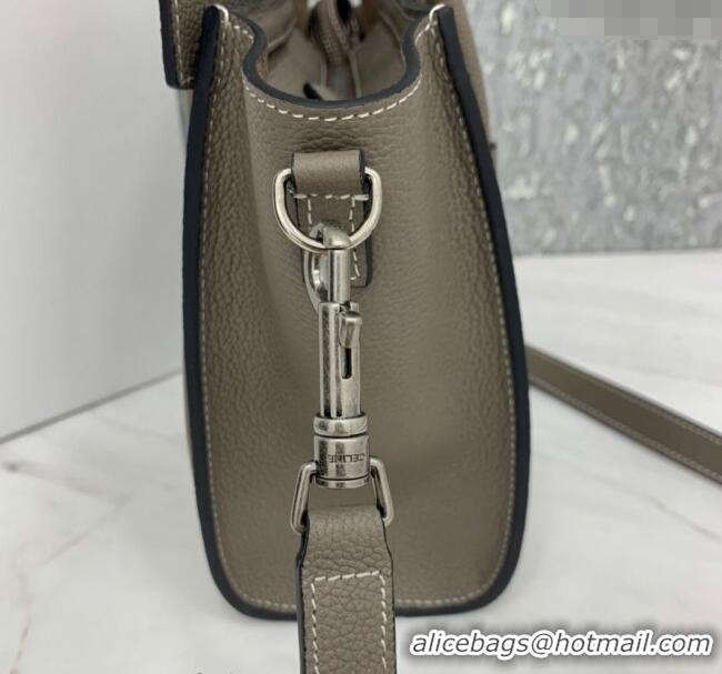 Buy Classic Celine Nano Luggage Bag in Grained Calfskin 189243 Grey 2023
