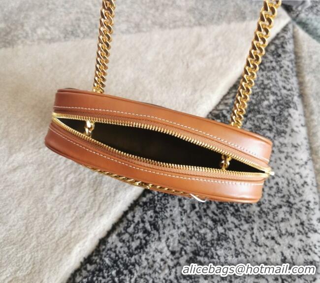 Original Cheap Celine Patapans Small Bag in Triomphe Canvas and Calfskin 196252 Brown 2024