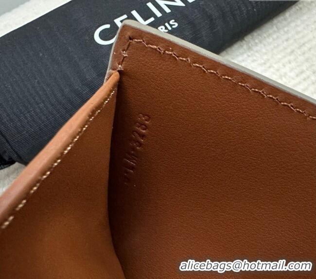 Original Cheap Celine Small Wallet in Triomphe Canvas 10D782 Beige Grey 2024