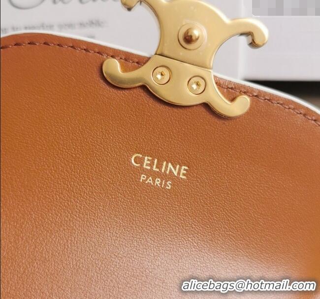 Modern Classic Celine Small Wallet in Triomphe Canvas 10D782 White 2024