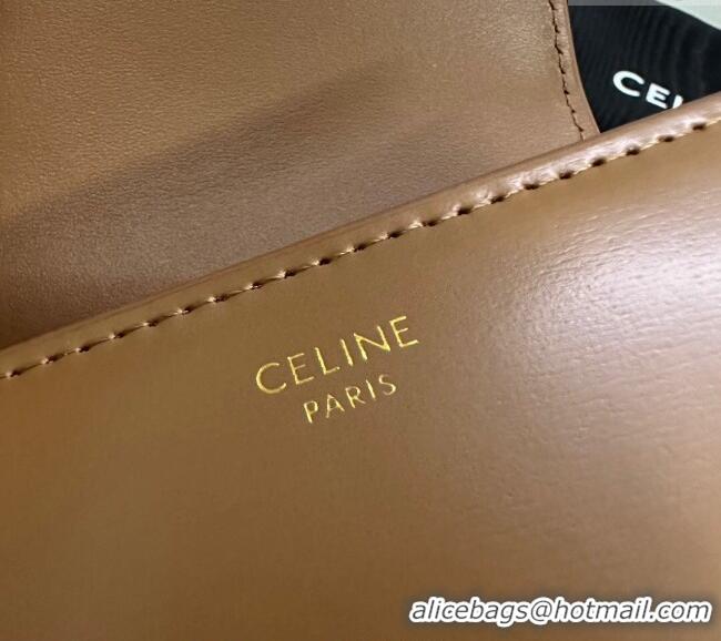 Cheap Classic Celine Small Wallet in Shiny Calfskin 10D783 Bronze 2024