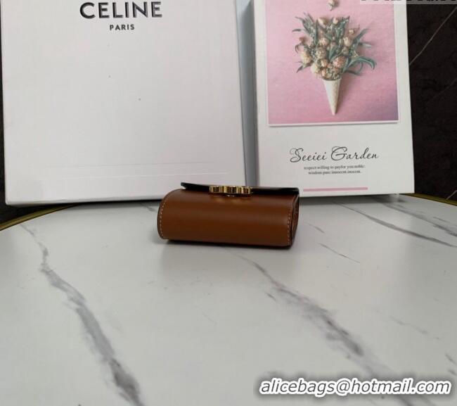 Grade Quality Celine Small Wallet in Calfskin 10D783 Brown 2024