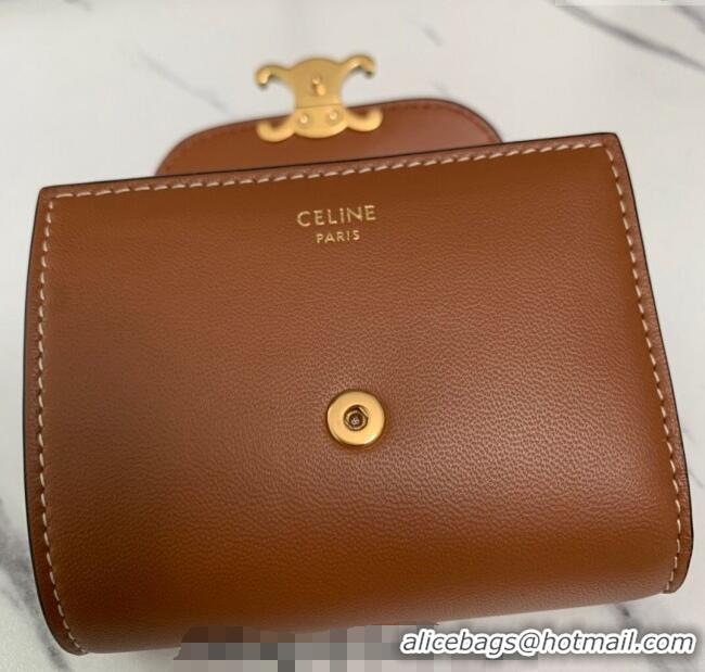 Grade Quality Celine Small Wallet in Calfskin 10D783 Brown 2024