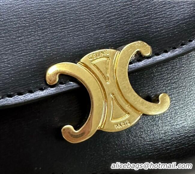 Best Price Celine Small Wallet in Shiny Calfskin 10D783 Black/Gold 2024