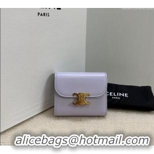 Best Price Discount Celine Small Wallet in Shiny Calfskin 10D783 Purple 2024