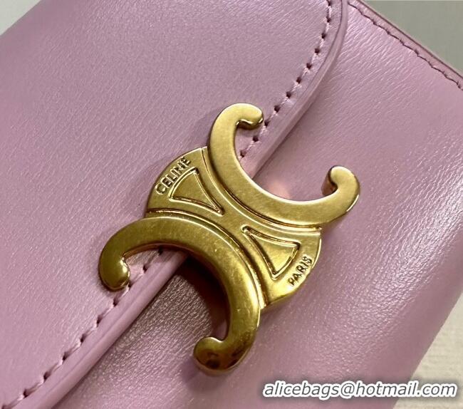 Fashion Discount Celine Small Wallet in Shiny Calfskin 10D783 Pink 2024