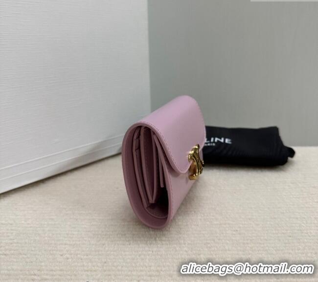 Fashion Discount Celine Small Wallet in Shiny Calfskin 10D783 Pink 2024