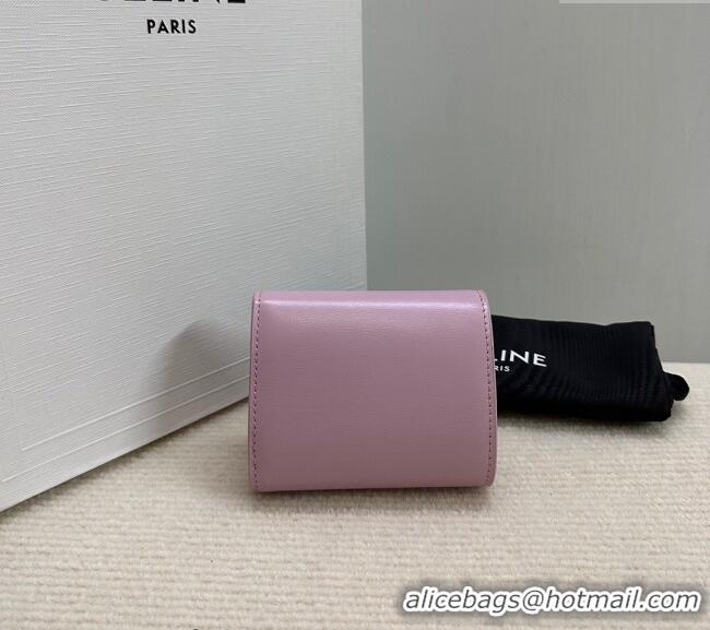 Fashion Discount Celine Small Wallet in Shiny Calfskin 10D783 Pink 2024