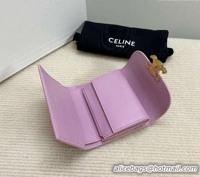 Fashion Discount Celine Small Wallet in Shiny Calfskin 10D783 Pink 2024