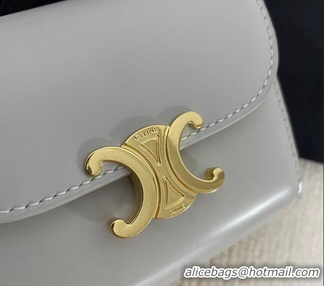 Good Quality Celine Small Wallet in Shiny Calfskin 10D783 Pale Grey 2024