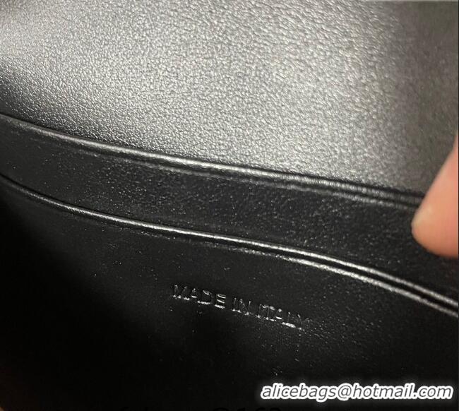 Top Grade Celine Card Holder Wallet with Flap Triomphe in Shiny Calfskin 10D583 Black 2024