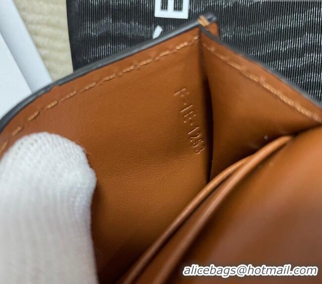 Discount Celine Card Holder Wallet with Flap in Triomphe Canvas 10D582 Brown 2024
