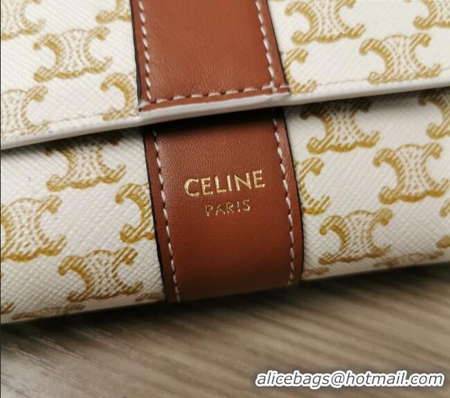 Grade Design Celine Small Trifold Wallet in Triomphe Canvas 10D572 White 2024