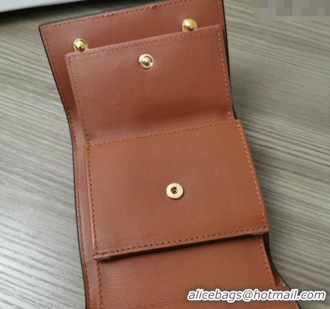 Spot Bulk Celine Small Trifold Wallet in Triomphe Canvas 10D572 Brown 2024
