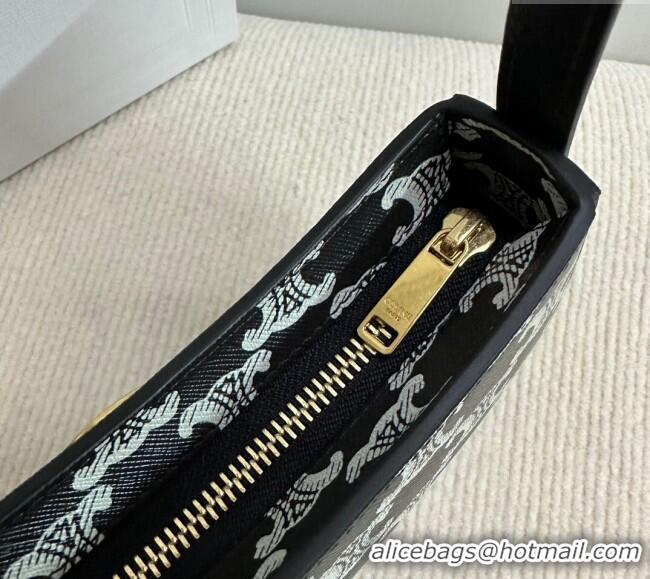 Buy Discount Celine Medium Tilly Bag in Triomphe Canvas and Calfskin 115702 Black 2024