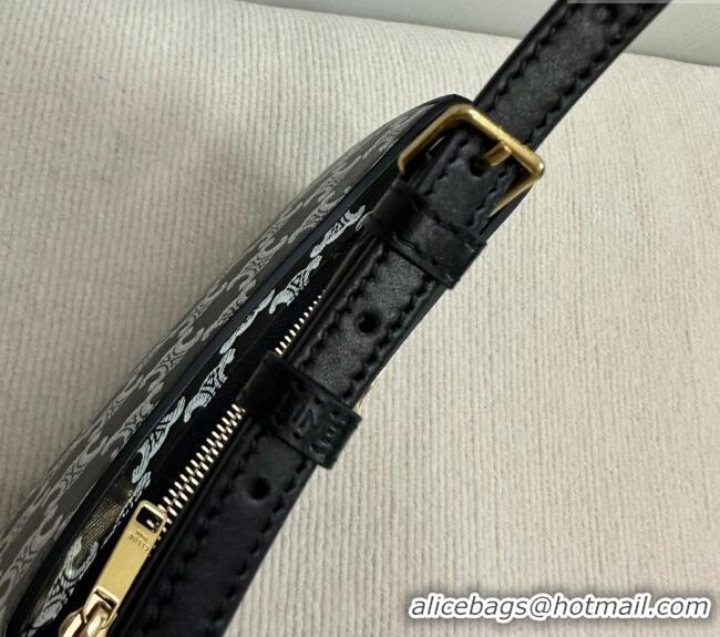 Buy Discount Celine Medium Tilly Bag in Triomphe Canvas and Calfskin 115702 Black 2024