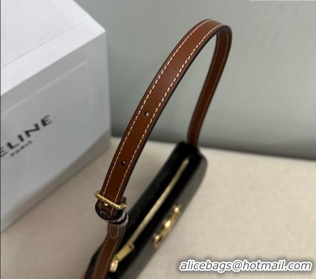 Grade Quality Celine Medium Tilly Bag in Triomphe Canvas and Calfskin 115702 Brown 2024