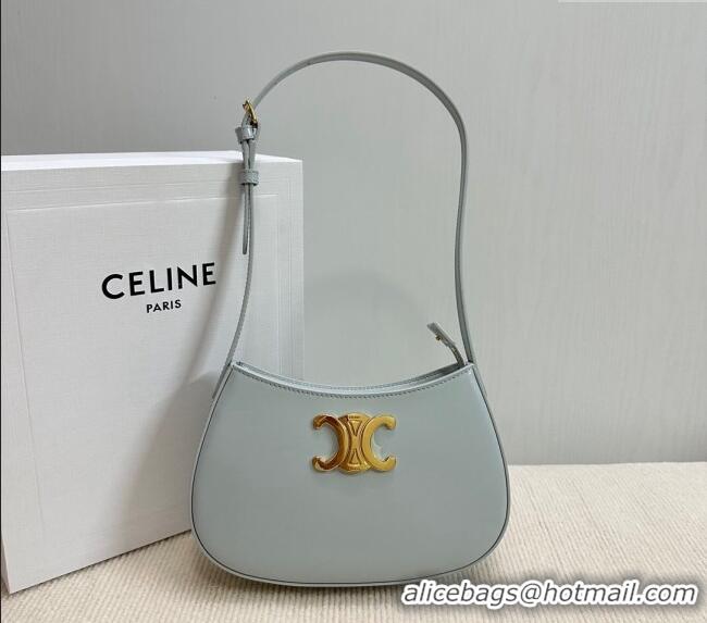 Unique Grade Celine Medium Tilly Bag in Shiny Calfskin 115702 Light Grey 2024