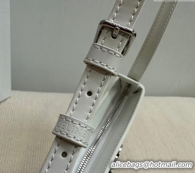 Shop Discount Celine Medium Tilly Bag in Shiny Calfskin 115702 White 2024