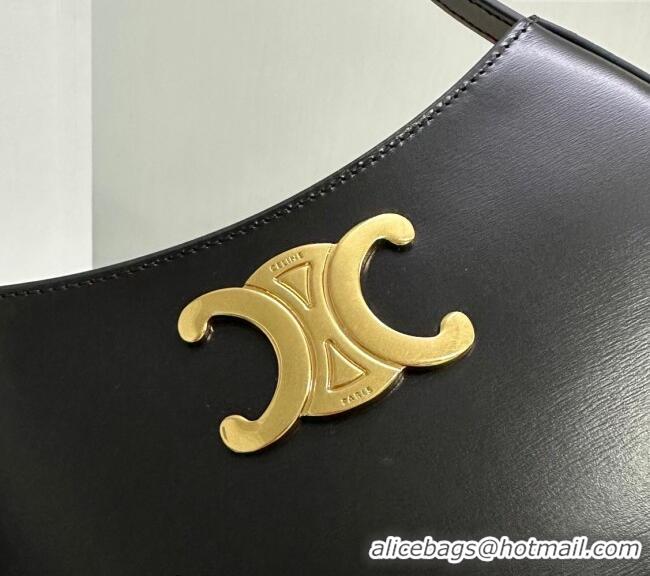 Luxury Cheap Celine Medium Tilly Bag in Shiny Calfskin 115702 Black 2024