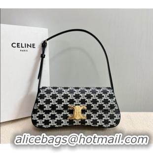 Best Price Celine Medium Lola Shoulder bag in Triomphe Canvas 115532 Black 2024