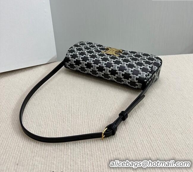 Best Price Celine Medium Lola Shoulder bag in Triomphe Canvas 115532 Black 2024