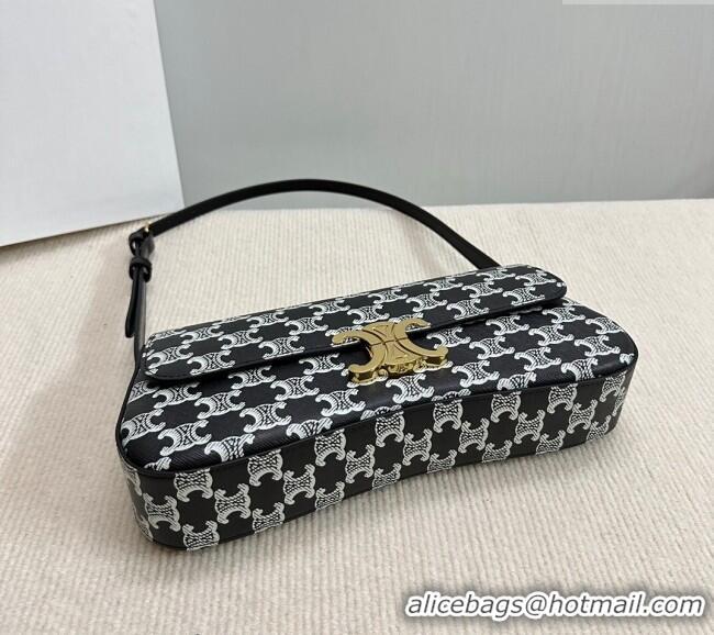 Best Price Celine Medium Lola Shoulder bag in Triomphe Canvas 115532 Black 2024